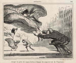 Ekinoks fırtınaları sırasında balon jüpon giymenin tehlikesi, 3 Nisan yayınlandı by Honoré Daumier