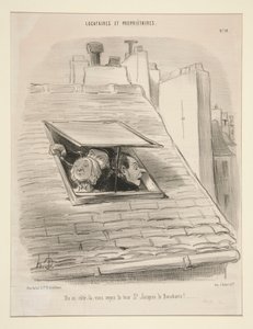 Bu taraftan St. Jacques la Boucherie kulesini görebilirsiniz! by Honoré Daumier