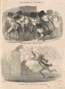 İki fenomen, ücretsiz gösteri... by Honoré Daumier
