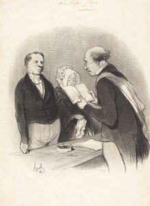 Belediye Başkanı önünde by Honoré Daumier