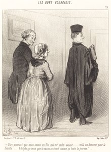 Avukat olan bir oğlumuz olduğunu söylemek için... by Honoré Daumier