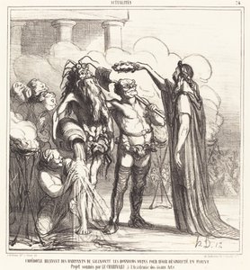 Empedokles, ilahi onurları... by Honoré Daumier