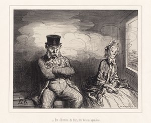 Demiryolunda... Keyifli Bir Komşu by Honoré Daumier