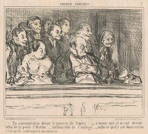Opera gemisinin önünde tefekkürde by Honoré Daumier