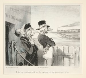 Ve şimdi düşününce, işte önümüzden geçen tüm yolcular! by Honoré Daumier