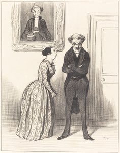 Ve burada üç tane olduğunu düşünmek... onları mahkum edemeyeceğim konusunda uyarıldım!... by Honoré Daumier