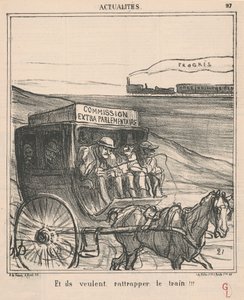 Ve trene yetişmek istiyorlar!!! by Honoré Daumier