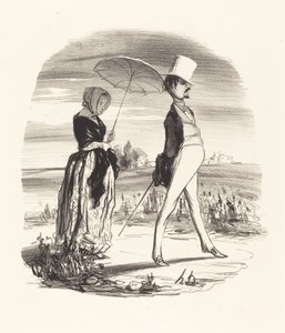 Ve biz buna hayat nehrinden inmek diyoruz... by Honoré Daumier