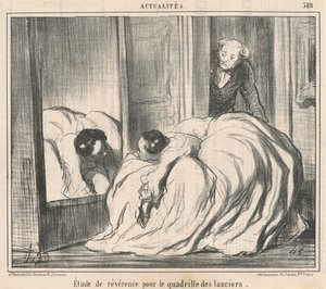 Mızraklıların kadrilleri için saygı çalışması by Honoré Daumier