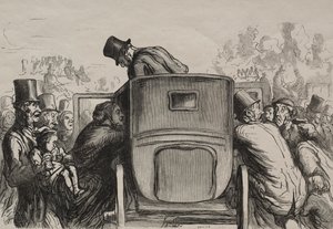 Evrensel Sergi: Yabancı, oteline dönmek için tüm imkanları bulur by Honoré Daumier