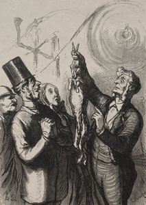 Evrensel Sergi: on dakika içinde bir gibelotte ve şapkanız olacak. by Honoré Daumier