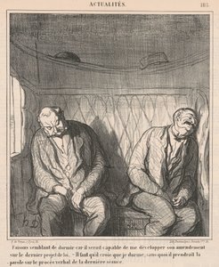 Uyuyormuş gibi yapalım... by Honoré Daumier