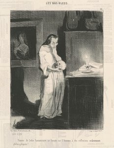 Adama düşkün kadın insani mektuplar... by Honoré Daumier