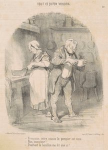 Francois, itfaiyeci kuzenin geldi... by Honoré Daumier