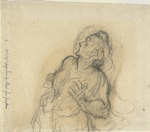 korkmuş kadın by Honoré Daumier