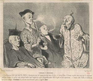 Sigara içenler ve enfiyeler by Honoré Daumier