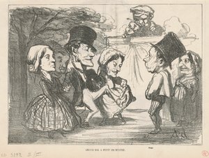 Küçük orkestralı büyük balo... (rekto); Genel bir ortaklık (geri) by Honoré Daumier