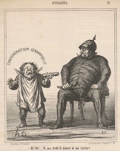 Merhaba! Merhaba! ...tostumdaki yağı yaladı by Honoré Daumier