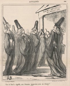 Dün iğneli tabanca, yarın onlar... by Honoré Daumier
