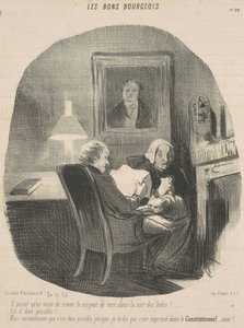 Görünüşe göre deniz yılanını daha yeni gördük... by Honoré Daumier