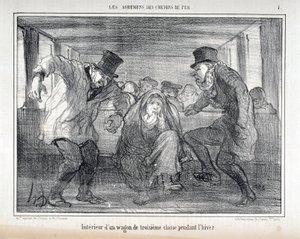 "Les Agrements des Chemin de fer" serisi için illüstrasyon by Honoré Daumier