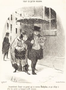 Babylas adında bir ebeveyne sahip olmanın dezavantajı... by Honoré Daumier
