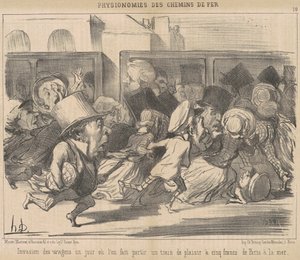 Bir gün ayrıldığımızda vagonların işgali by Honoré Daumier