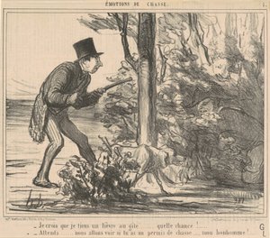 Sanırım bir tavşan tutuyorum... by Honoré Daumier
