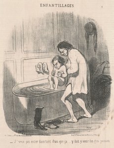 Bu kadar suya girmek istemiyorum... by Honoré Daumier