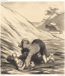 eşek ve iki hırsız by Honoré Daumier