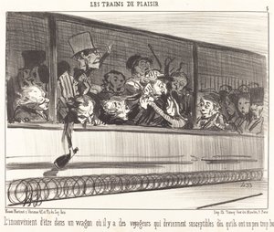 Bir vagonda olmanın dezavantajı... by Honoré Daumier