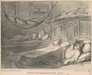 Aşırı doldurulmuş bir dairenin içi... by Honoré Daumier