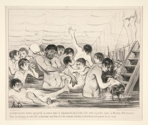 Seine, Cote d bölümünden kaynaklanan bir nehirdir. by Honoré Daumier