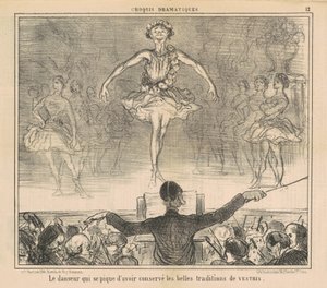 Tuttuğu için kendisiyle gurur duyan dansçı... by Honoré Daumier