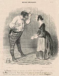 Eş. Az önce bir fitil keşfettim... by Honoré Daumier
