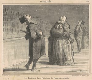 Kuyruklu yıldızı bekleyen Parisliler by Honoré Daumier