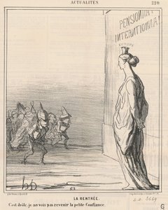 okul yılının başlangıcı by Honoré Daumier