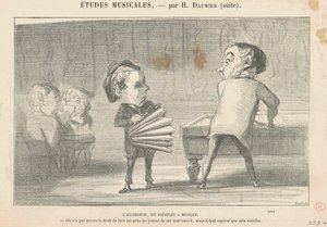 Müzikli körük denilen akordeon by Honoré Daumier
