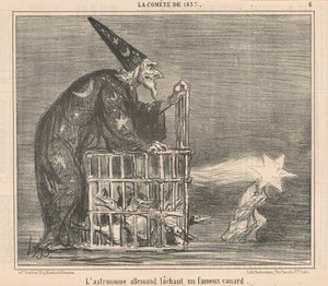Alman gökbilimci bir... Ördek yayınlıyor by Honoré Daumier