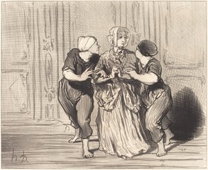Yüzme okulunda adil seks by Honoré Daumier