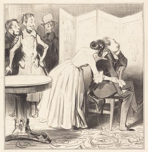 Chevalier des Adrets aşıktır... by Honoré Daumier
