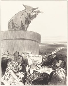Siyasi ufku düşünen Anayasa by Honoré Daumier