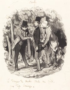 Çok vahşi bir siteyi ziyaret etmenin tehlikesi... by Honoré Daumier