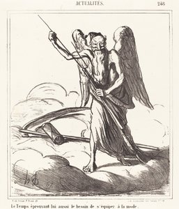 Zaman da kendini moda ile donatma ihtiyacı hissediyor by Honoré Daumier