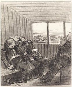 Tren yolculuğu... by Honoré Daumier