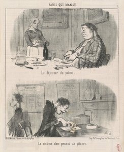 Altıncı katip patronun öğle yemeği... by Honoré Daumier