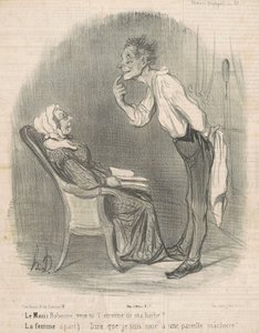 Koca. Bobonne, sakalımın hediyesini ister misin? by Honoré Daumier