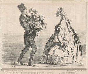 Eylül ayının ilk günlerinde Paris sokakları... by Honoré Daumier
