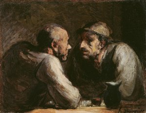 İki İçici by Honoré Daumier
