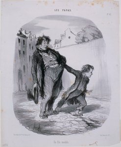 Les Papas- Bir model oğul by Honoré Daumier